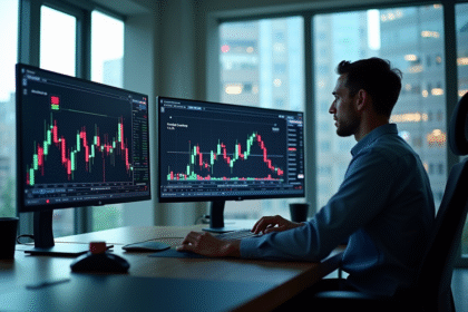 Analyste financier étudiant des graphiques de change