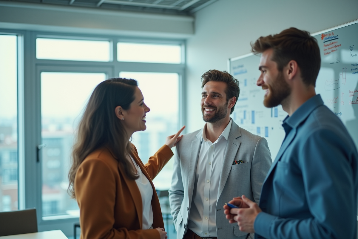 Groupe de jeunes professionnels en brainstorming
