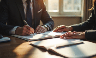 Conseiller juridique examinant des documents avec livre de droit