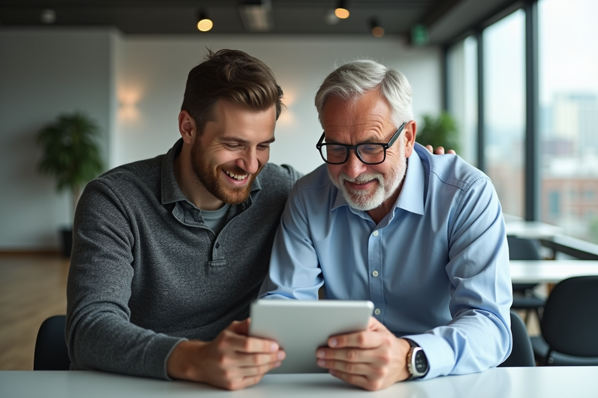 Deux hommes discutant autour d