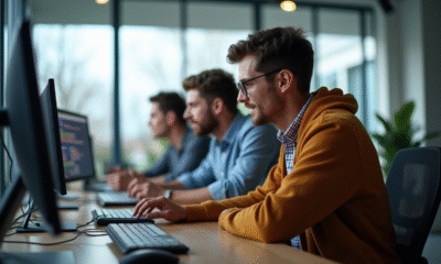 Groupe de jeunes professionnels collaborant en programmation