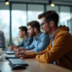 Groupe de jeunes professionnels collaborant en programmation