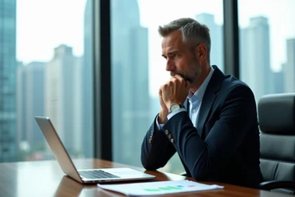 Homme d'affaires confiant dans un bureau moderne