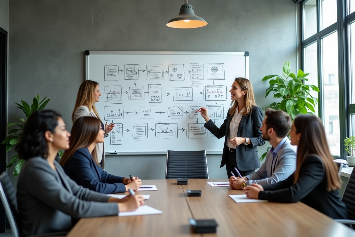 Groupe de professionnels collaborant autour d